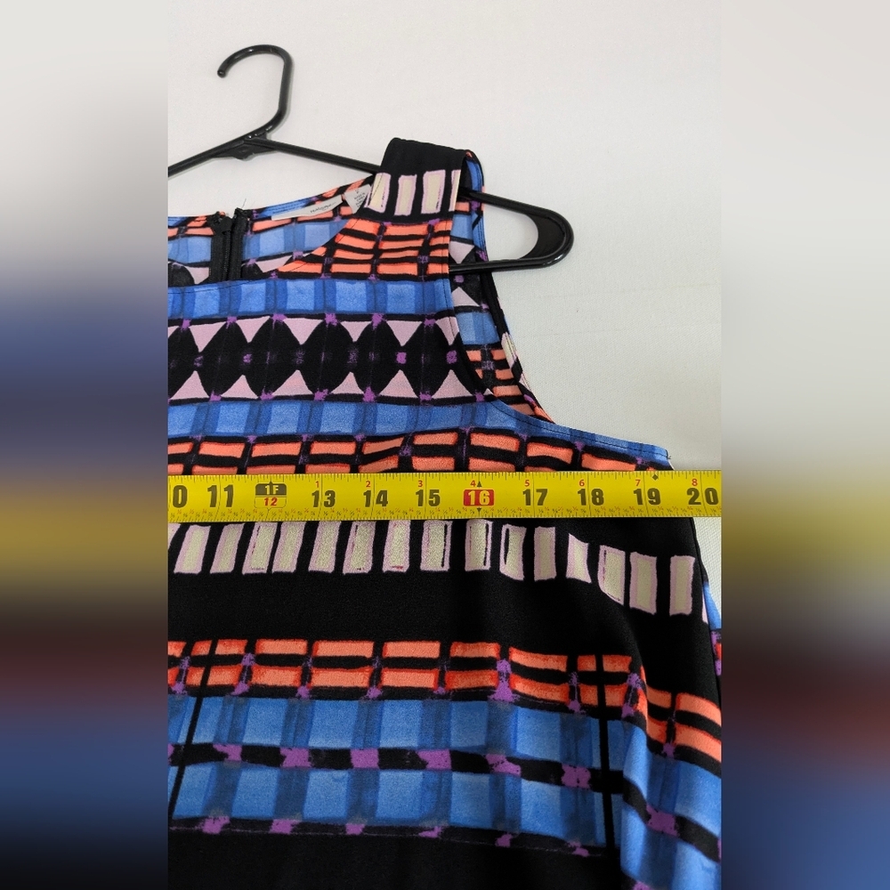 Halogen Sleeveless Dress Tank Swing A-Line Knee-Length Size M Petite Colorful - Picture 8 of 10